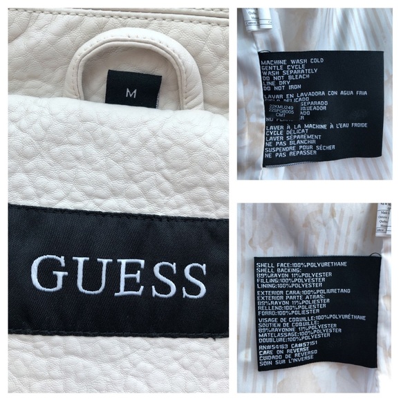 Guess Faux Leather Moto Jacket ~ Size Medium - Picture 8 of 8